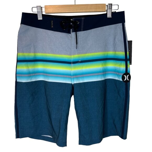 Hurley Phantom Board Shorts 20" Swim Trunks Striped Drawstring Beach Surf NWT - Picture 1 of 9